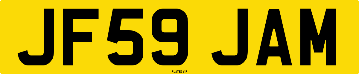 JF59 JAM Number Plate