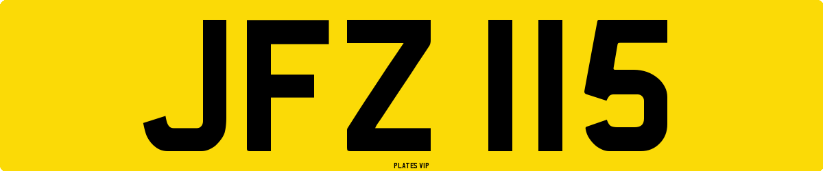 JFZ 115 Number Plate