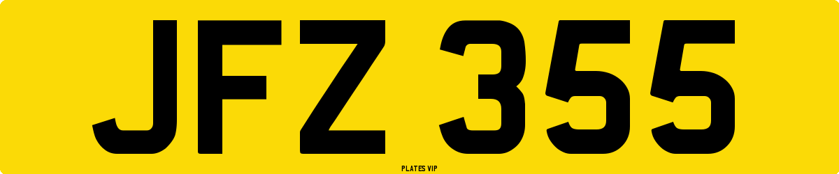 JFZ 355 Number Plate