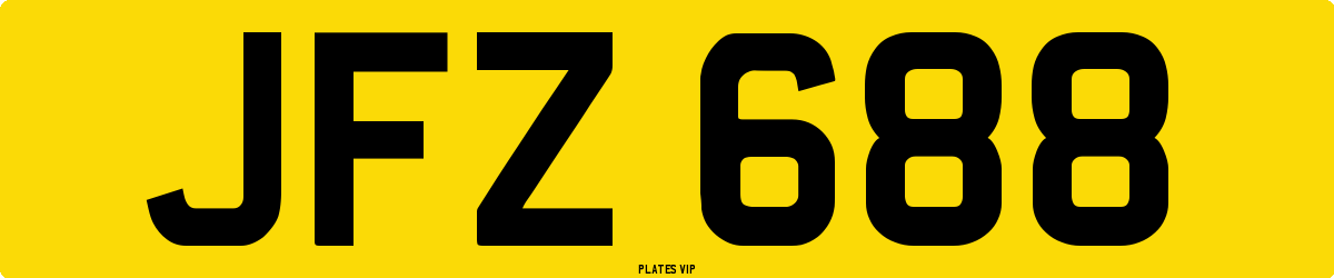 JFZ 688 Number Plate