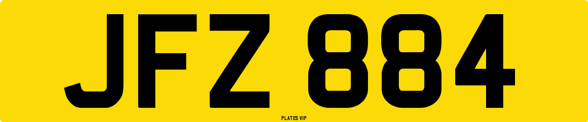 JFZ 884 Number Plate