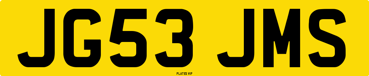 JG53 JMS Number Plate