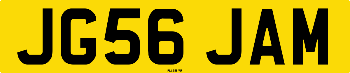 JG56 JAM Number Plate