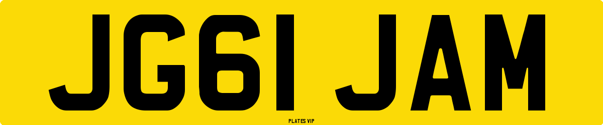 JG61 JAM Number Plate