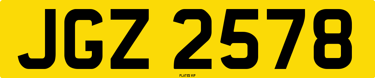 JGZ 2578 Number Plate