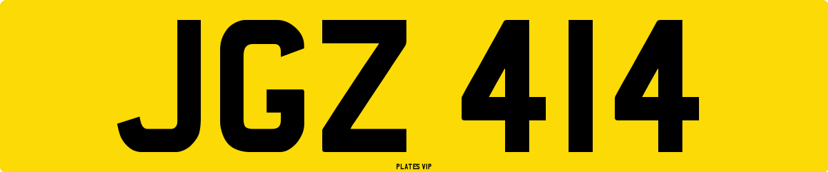 JGZ 414 Number Plate