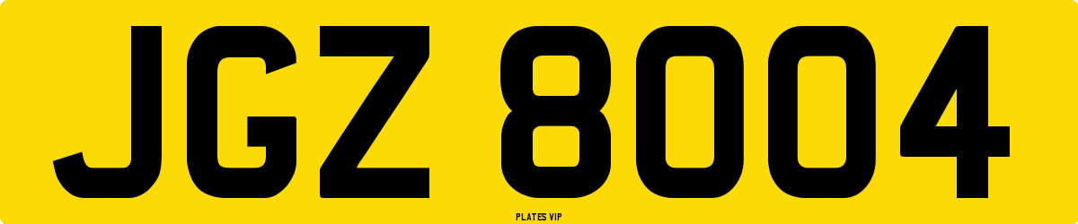 JGZ 8004 Number Plate
