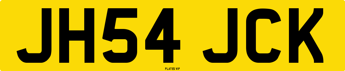 JH54 JCK Number Plate