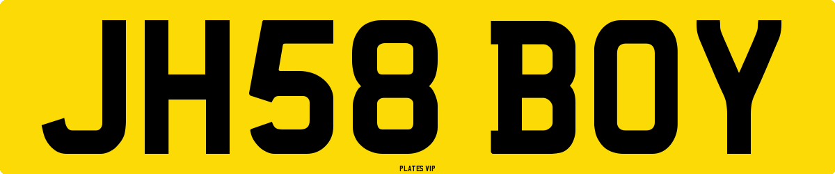 JH58 BOY Number Plate