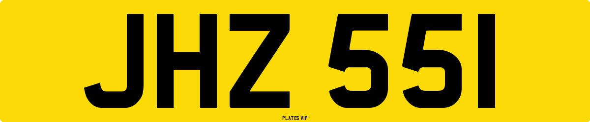 JHZ 551 Number Plate