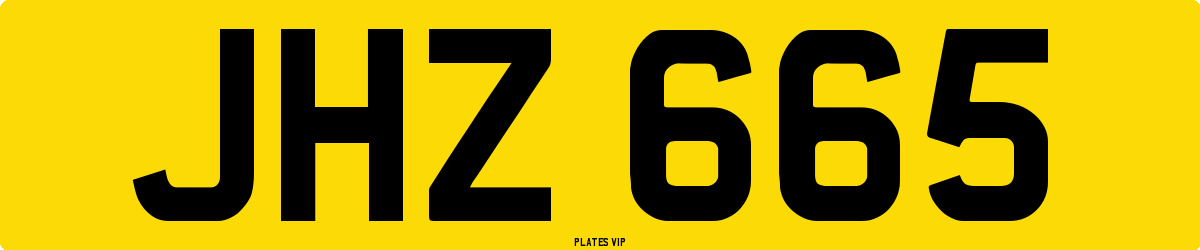 JHZ 665 Number Plate