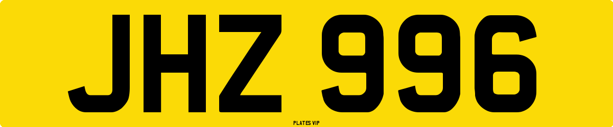 JHZ 996 Number Plate