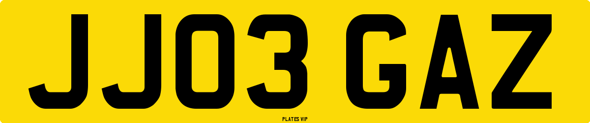 JJ03 GAZ Number Plate