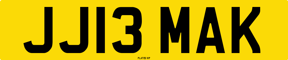 JJ13 MAK Number Plate