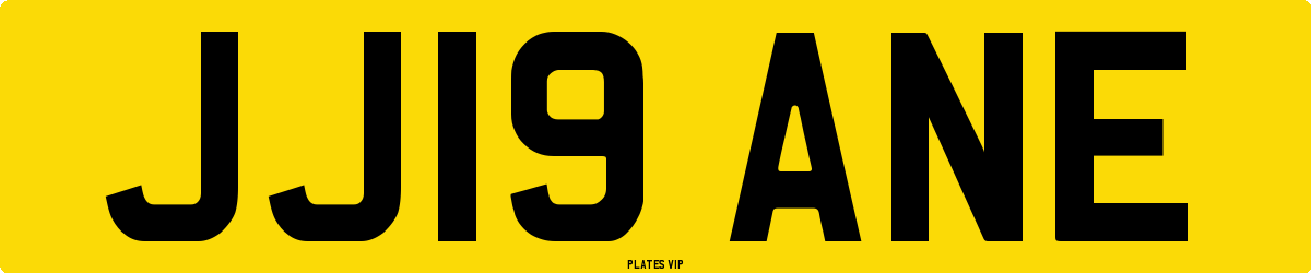 JJ19 ANE Number Plate
