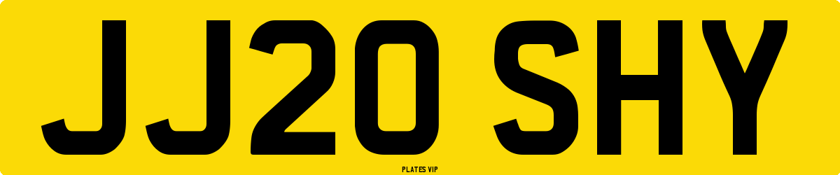 JJ20 SHY Number Plate
