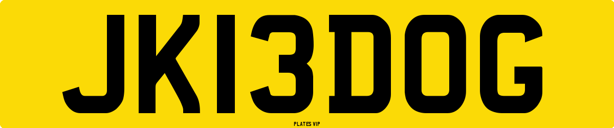 JK 13 DOG Number Plate