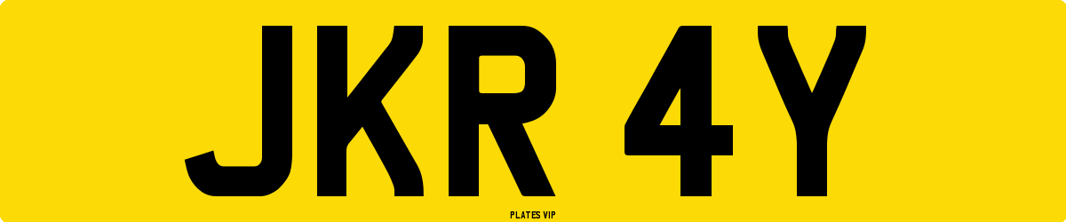 JKR 4Y Number Plate