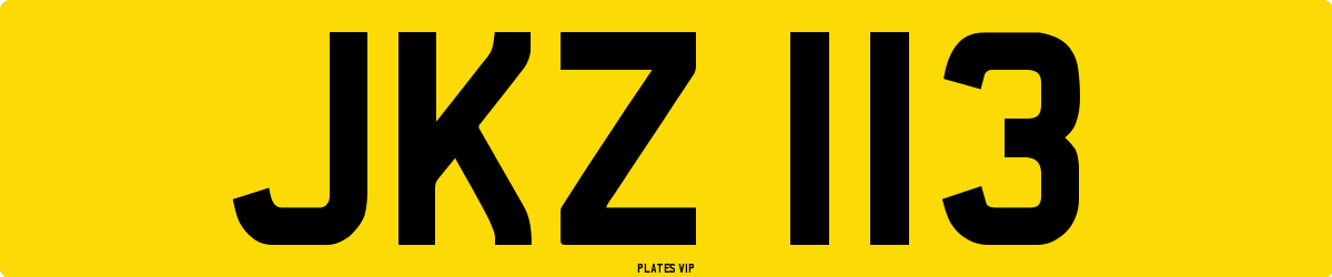 JKZ 113 Number Plate