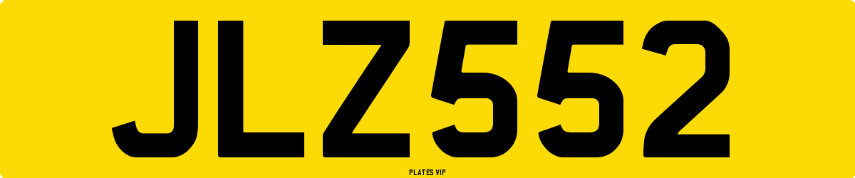 JLZ  552 Number Plate