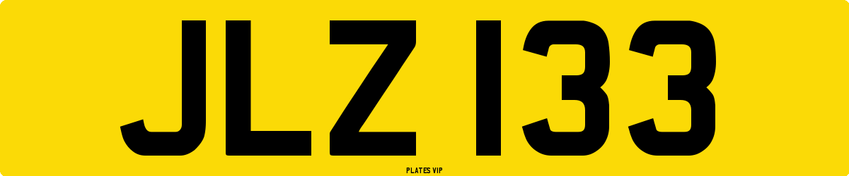 JLZ 133 Number Plate