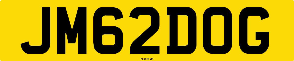 JM 62 DOG Number Plate