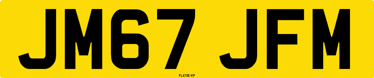 JM67 JFM Number Plate