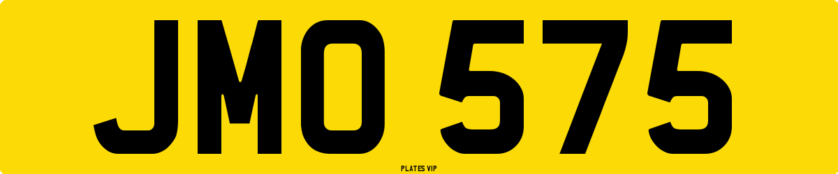 JMO 575 Number Plate