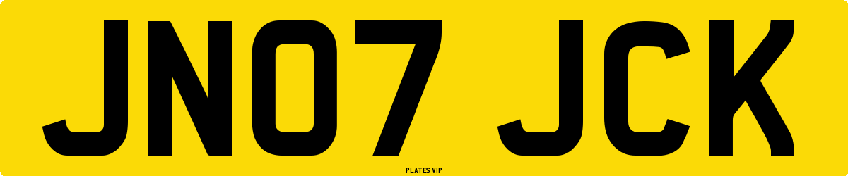 JN07 JCK Number Plate