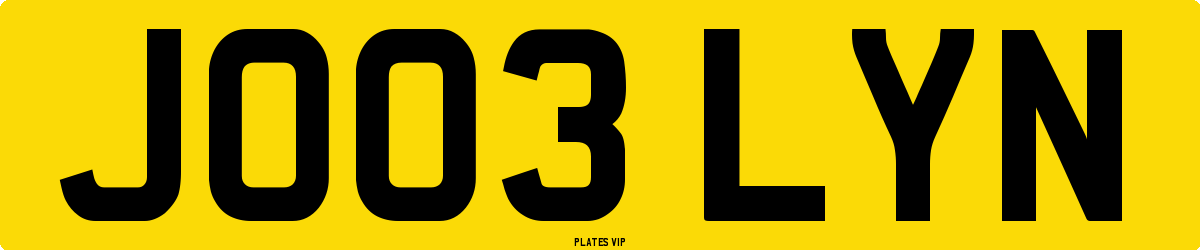 JO03 LYN Number Plate