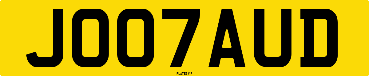 JO07AUD Number Plate