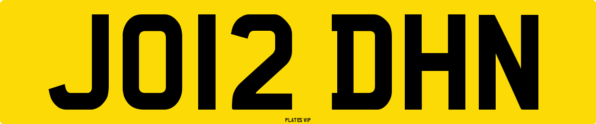 JO12 DHN Number Plate