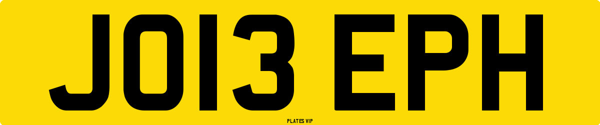 JO13 EPH Number Plate