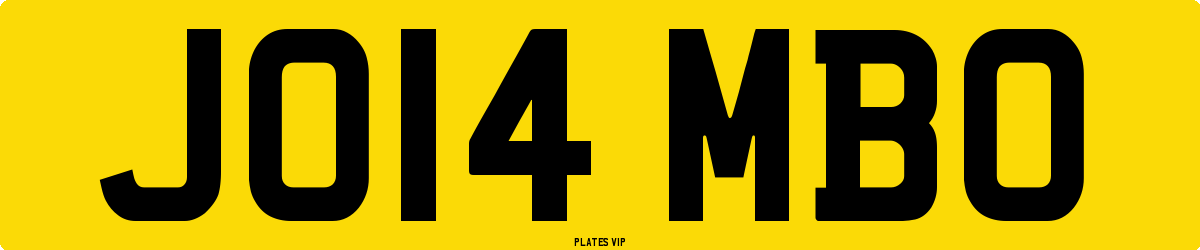 JO14 MBO Number Plate