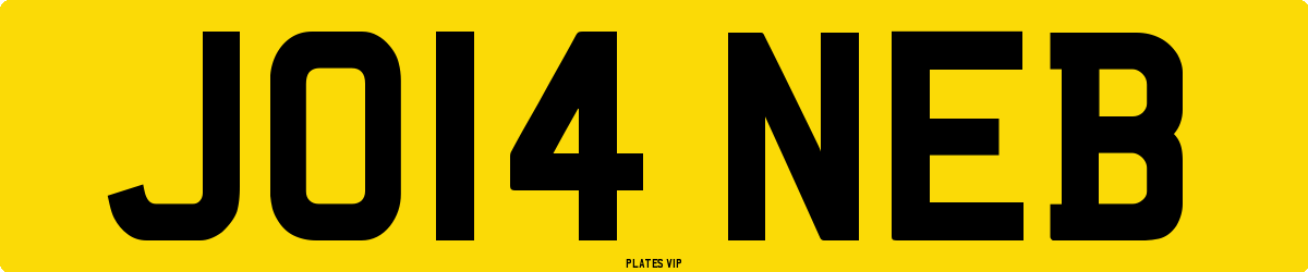 JO14 NEB Number Plate
