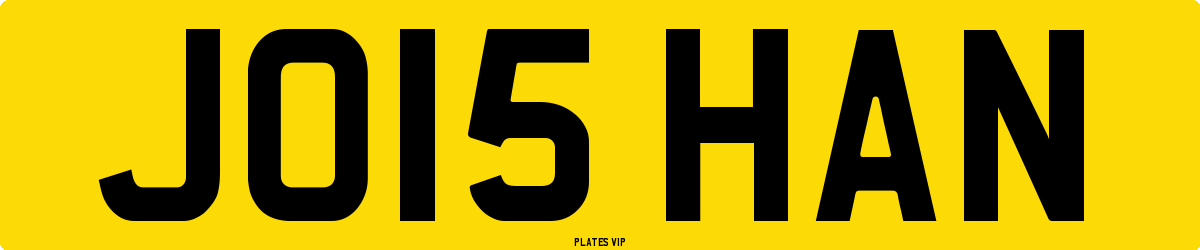 JO15 HAN Number Plate