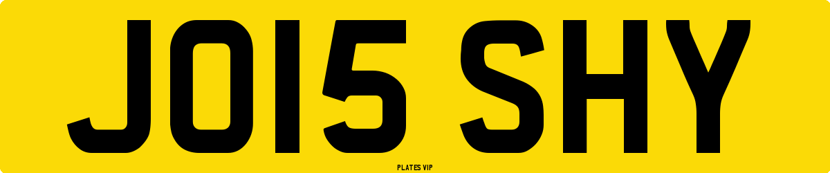 JO15 SHY Number Plate