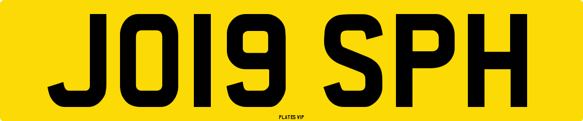 JO19 SPH Number Plate