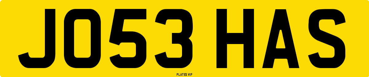 JO53 HAS Number Plate