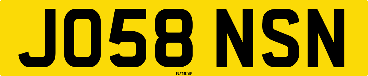 JO58 NSN Number Plate