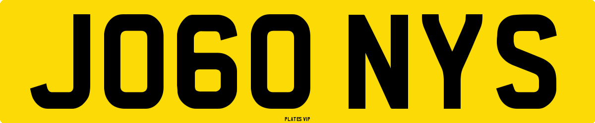 JO60 NYS Number Plate