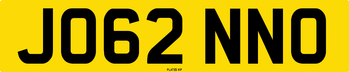 JO62 NNO Number Plate