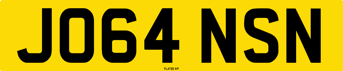 JO64 NSN Number Plate