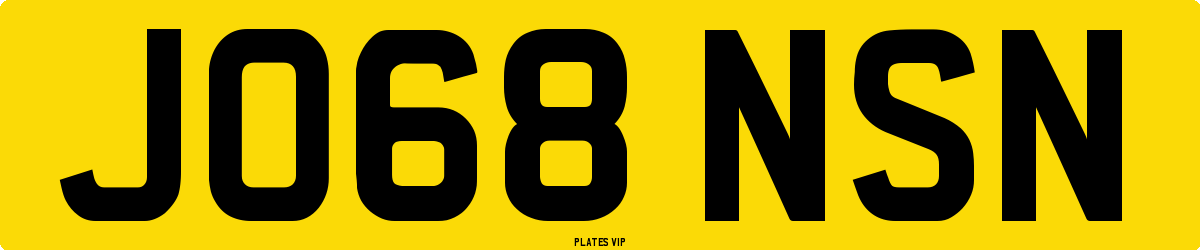 JO68 NSN Number Plate