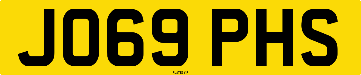 JO69 PHS Number Plate