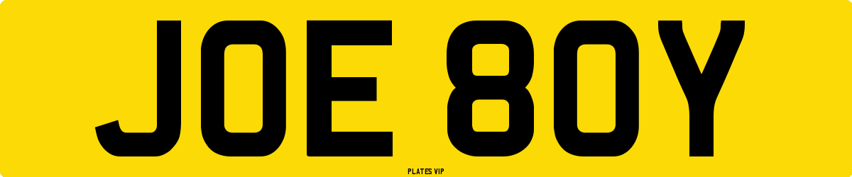 JOE 80Y Number Plate