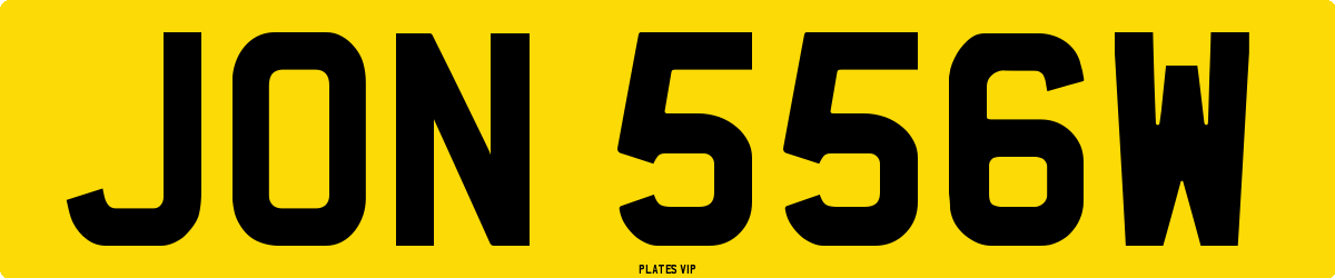 JON 556W Number Plate
