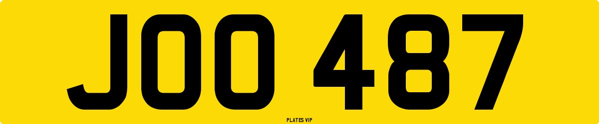 JOO 487 Number Plate