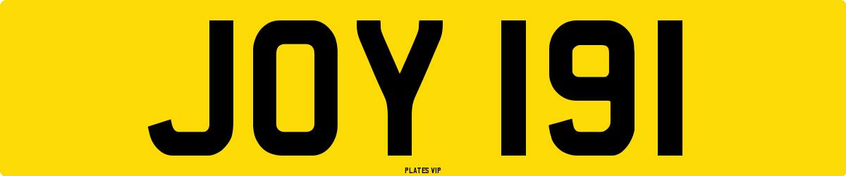 JOY 191 Number Plate