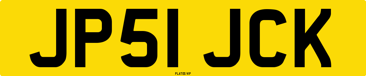 JP51 JCK Number Plate